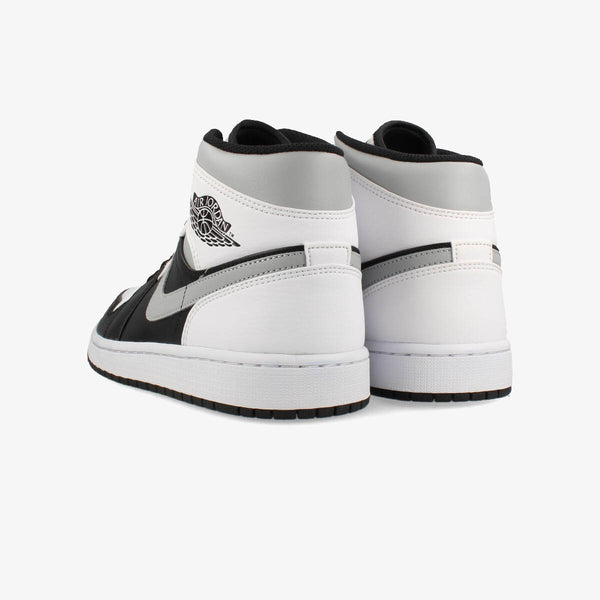 NIKE AIR JORDAN 1 MID 【WHITE SHADOW】 BLACK/WHITE/LT SMOKE GREY