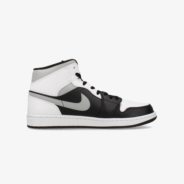 NIKE AIR JORDAN 1 MID 【WHITE SHADOW】 BLACK/WHITE/LT SMOKE GREY