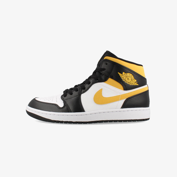 NIKE AIR JORDAN 1 MID 【UNIVERSITY GOLD】 WHITE/POLLEN/BLACK