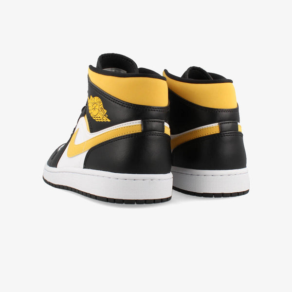 NIKE AIR JORDAN 1 MID 【UNIVERSITY GOLD】 WHITE/POLLEN/BLACK