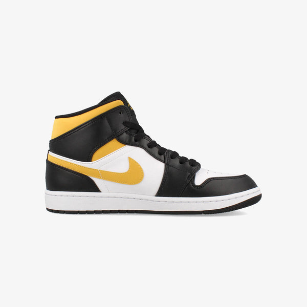 NIKE AIR JORDAN 1 MID 【UNIVERSITY GOLD】 WHITE/POLLEN/BLACK