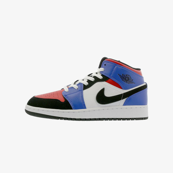 NIKE AIR JORDAN 1 MID BG WHITE/BLACK/HYPER ROYAL [TOP3]