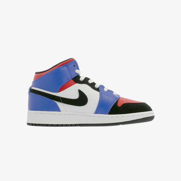 NIKE AIR JORDAN 1 MID BG WHITE/BLACK/HYPER ROYAL [TOP3]