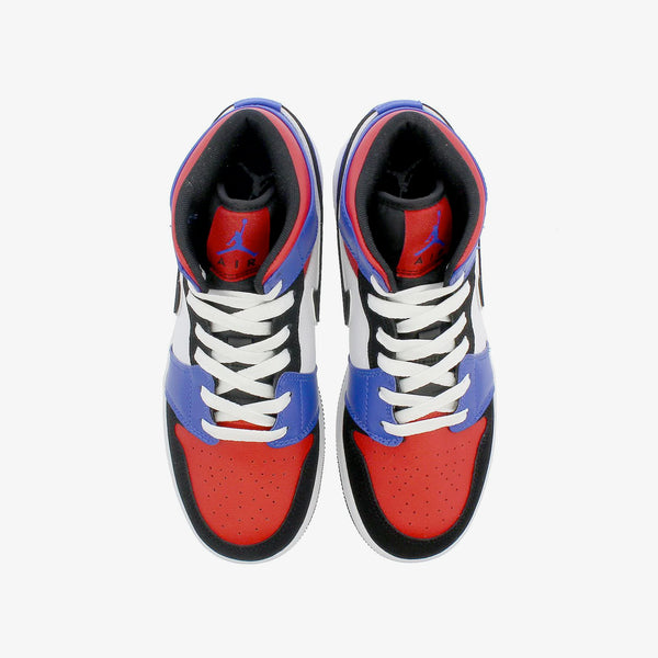 NIKE AIR JORDAN 1 MID BG WHITE/BLACK/HYPER ROYAL 【TOP3】