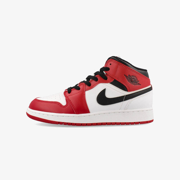 NIKE AIR JORDAN 1 MID GS WHITE/GYM RED/BLACK