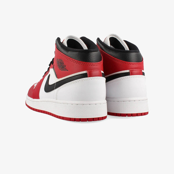 NIKE AIR JORDAN 1 MID GS WHITE/GYM RED/BLACK