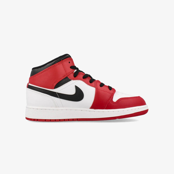 NIKE AIR JORDAN 1 MID GS WHITE/GYM RED/BLACK