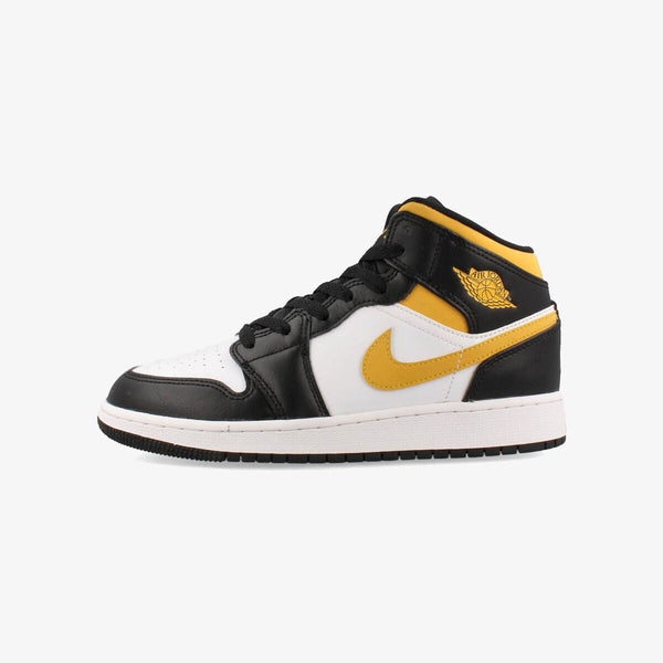 NIKE AIR JORDAN 1 MID GS 【UNIVERSITY GOLD】 WHITE/POLLEN/BLACK