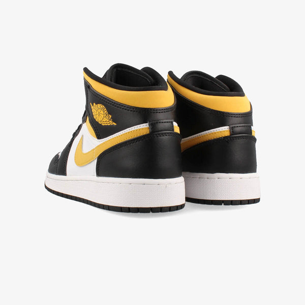 NIKE AIR JORDAN 1 MID GS 【UNIVERSITY GOLD】 WHITE/POLLEN/BLACK