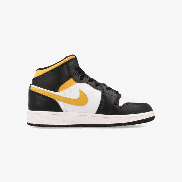 NIKE AIR JORDAN 1 MID GS 【UNIVERSITY GOLD】 WHITE/POLLEN/BLACK