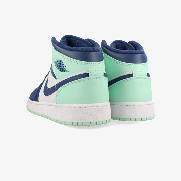 NIKE AIR JORDAN 1 MID GS MYSTIC NAVY/MINT FOAM/WHITE