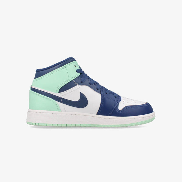 NIKE AIR JORDAN 1 MID GS MYSTIC NAVY/MINT FOAM/WHITE