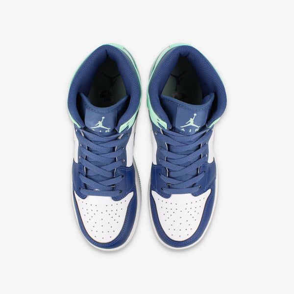 NIKE AIR JORDAN 1 MID GS MYSTIC NAVY/MINT FOAM/WHITE