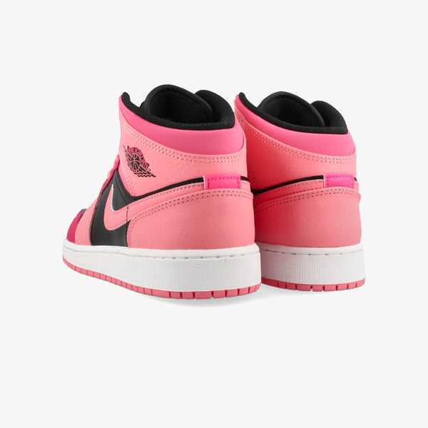 NIKE AIR JORDAN 1 MID GS CORAL CHALK/PINKSICLE/RUSH PINK/BLACK