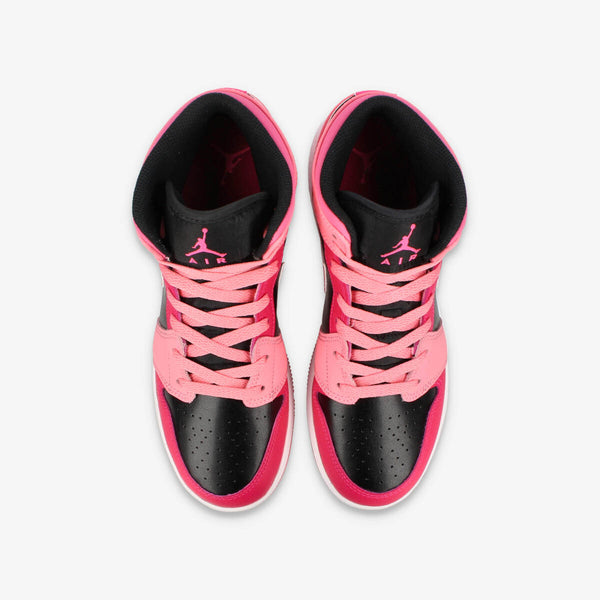 NIKE AIR JORDAN 1 MID GS CORAL CHALK/PINKSICLE/RUSH PINK/BLACK