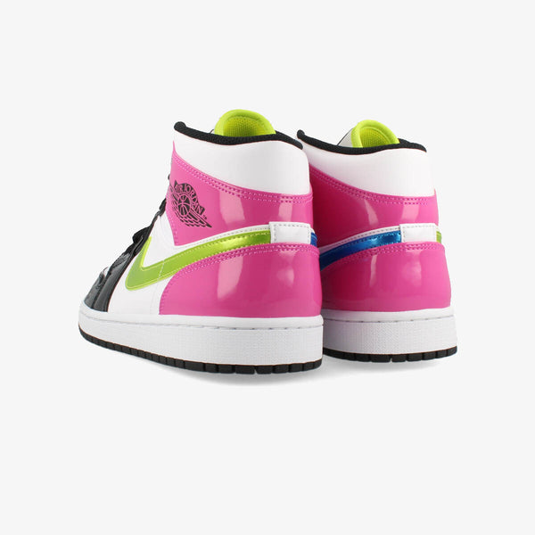 NIKE AIR JORDAN 1 MID SE WHITE/CYBER/ACTIVE FUCHSIA