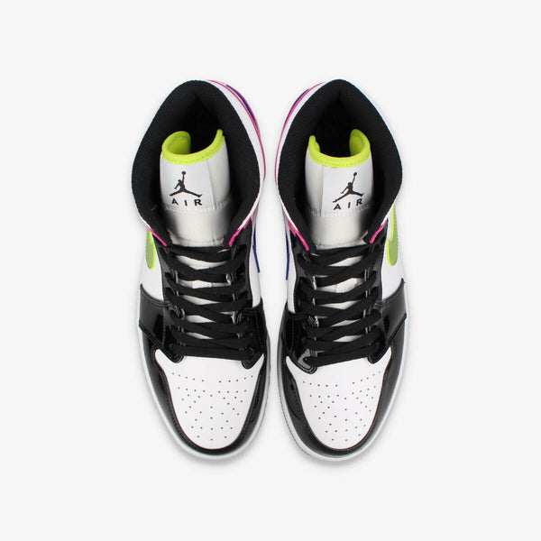 NIKE AIR JORDAN 1 MID SE WHITE/CYBER/ACTIVE FUCHSIA