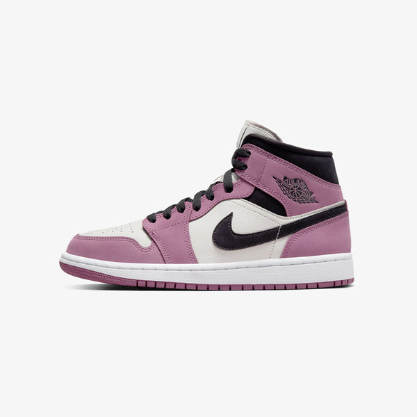 NIKE WMNS AIR JORDAN 1 MID SE LIGHT MULBERRY/BLACK/LIGHT BONE/WHITE