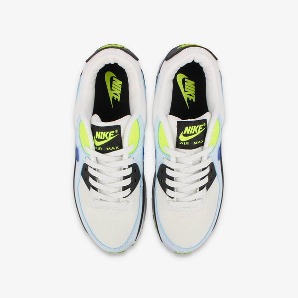 NIKE WMNS AIR MAX 90 SUMMIT WHITE/RACER BLUE/VOLT/BLUE TINT/BLACK/LT BONE