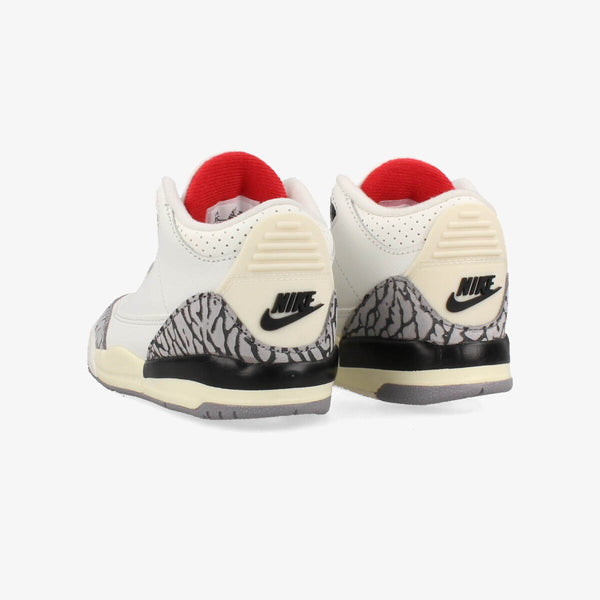 NIKE AIR JORDAN 3 RETRO TD 【WHITE CEMENT REIMAGINED】 SUMMIT WHITE/FIRE RED/BLACK/CEMENT GREY