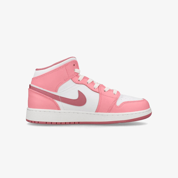 NIKE AIR JORDAN 1 MID GS [VALENTINE'S DAY] CORAL CHALK/DESERT BERRY/WHITE