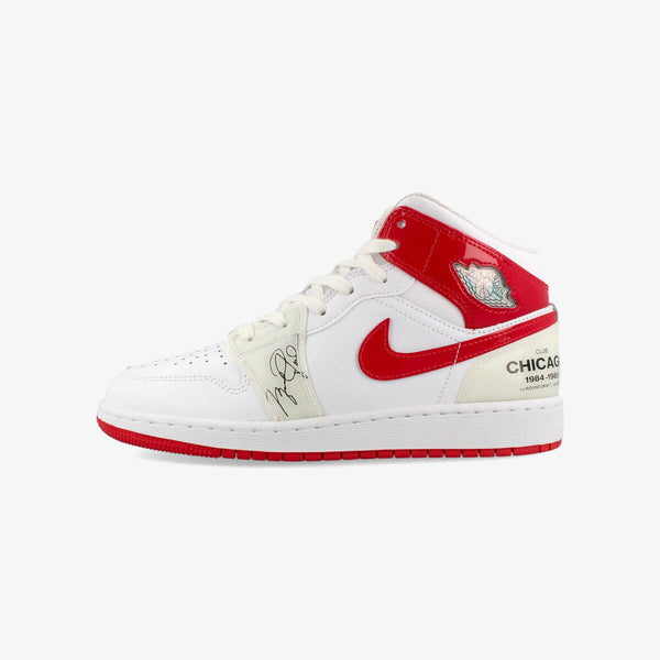 NIKE AIR JORDAN 1 MID SS GS WHITE/UNIVERSITY RED