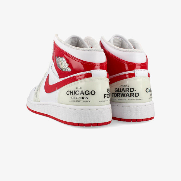 NIKE AIR JORDAN 1 MID SS GS WHITE/UNIVERSITY RED