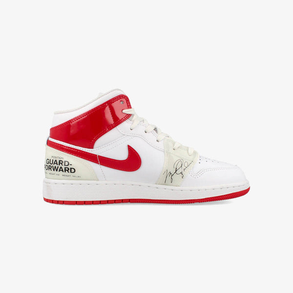 NIKE AIR JORDAN 1 MID SS GS WHITE/UNIVERSITY RED