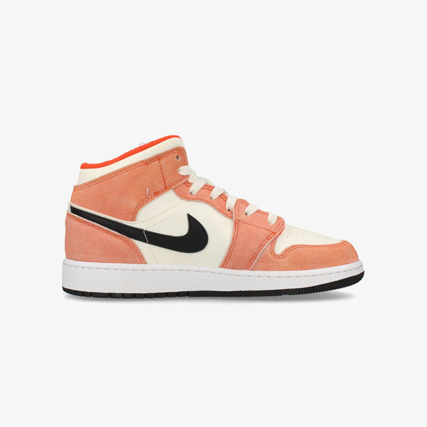 NIKE AIR JORDAN 1 MID GS TEAM ORANGE/BLACK/SAIL/WHITE