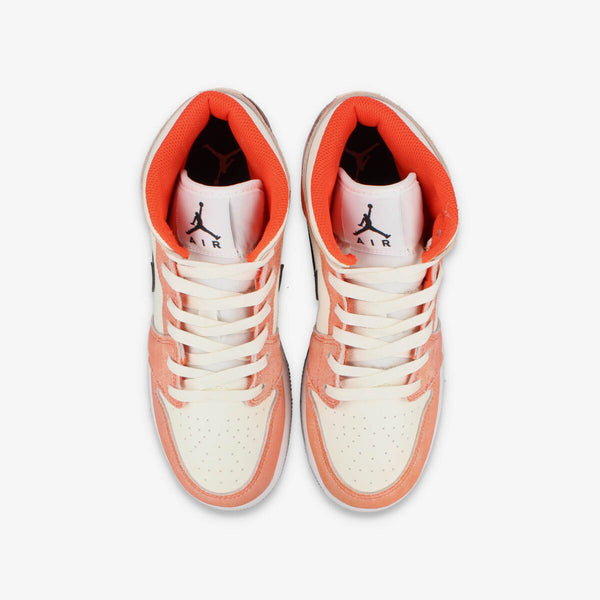 NIKE AIR JORDAN 1 MID GS TEAM ORANGE/BLACK/SAIL/WHITE