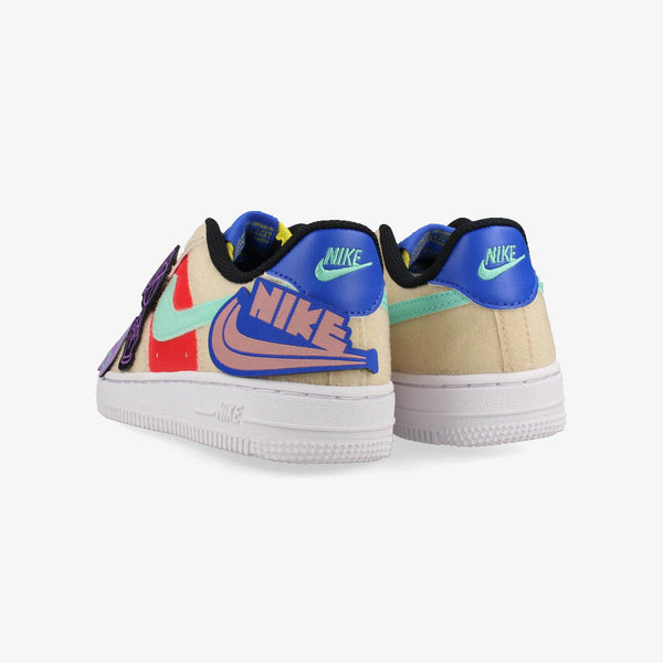 NIKE AIR FORCE 1 LV8 PS SANDDRIFT/TRACK RED/OPTI YELLOW/EMERALD