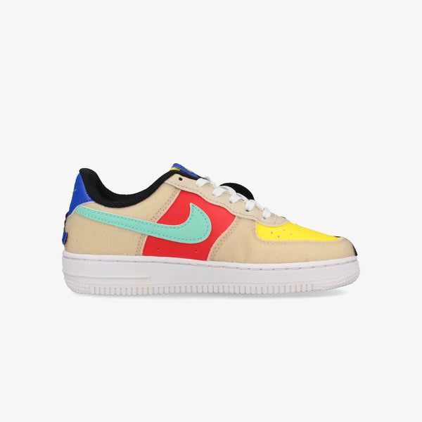 NIKE AIR FORCE 1 LV8 PS SANDDRIFT/TRACK RED/OPTI YELLOW/EMERALD RISE