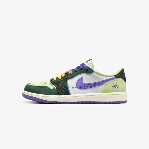 NIKE AIR JORDAN 1 LOW OG DB18 【DOERNBECHER】 GORGE GREEN/COURT PURPLE/WHITE