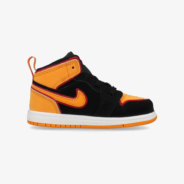 NIKE AIR JORDAN 1 MID SE TD BLACK/CARDINAL RED/WHITE/VIVID ORANGE