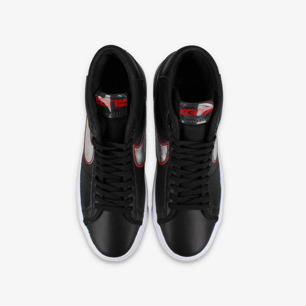 NIKE SB ZOOM BLAZER MID PRO GT BLACK/UNIVERSITY RED WHITE METALLIC SILVER