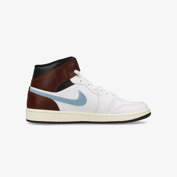 NIKE AIR JORDAN 1 MID SE 【BROWN BLUE GREY】 WHITE/BLUE GREY/BLACK/SAIL