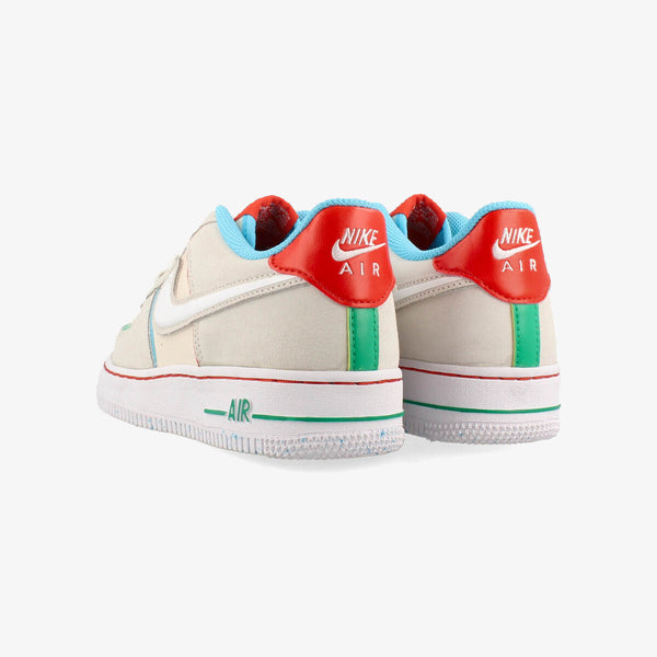 NIKE AIR FORCE 1 LOW LV8 BG 【HOLIDAY COOKIES】 PALE IVORY/PICANTE RED/BALTIC BLUE/WHITE