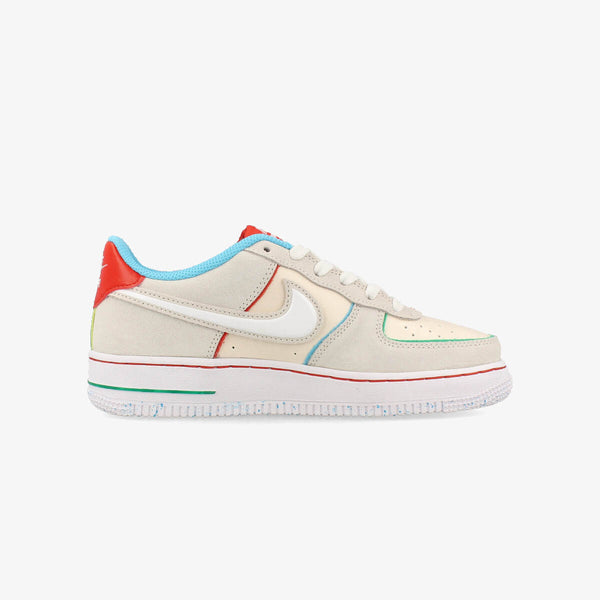 NIKE AIR FORCE 1 LOW LV8 BG 【HOLIDAY COOKIES】 PALE IVORY/PICANTE RED/BALTIC BLUE/WHITE