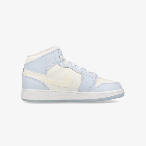 NIKE AIR JORDAN 1 MID SE GS 【GLITTER SWOOSH】 BLUE TINT/SUMMIT WHITE/WHITE/ICE BLUE