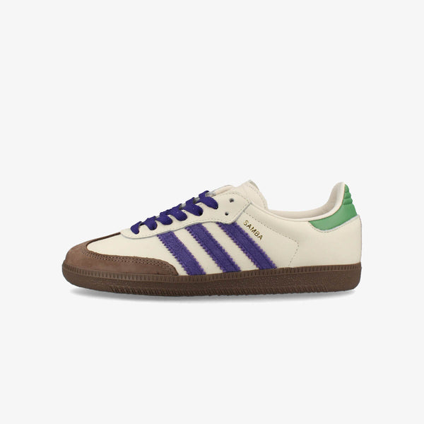 adidas SAMBA OG OFF WHITE/COLLEGE PURPLE/PRELOVED GREEN