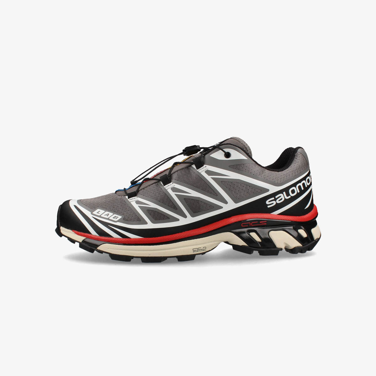 SALOMON XT-6 PEWTER/BLACK/AURORA RED